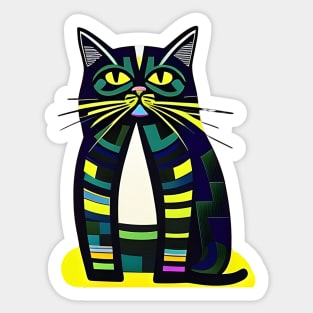 Grumpy Pop Art Cat Sticker